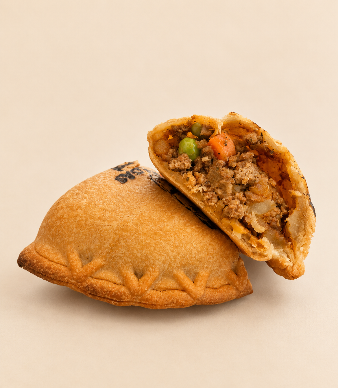 golden crust filled with beef filling