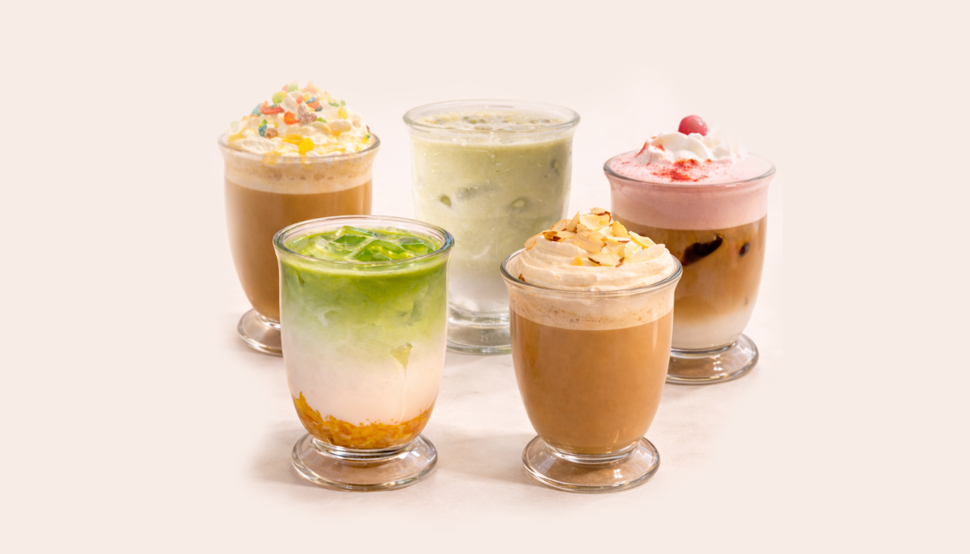5 spring seasonal drinks lined up
