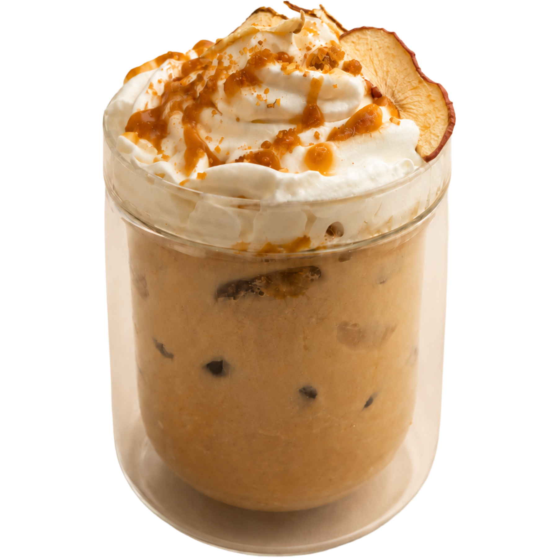 latte with whipped cream ontup with apple butter