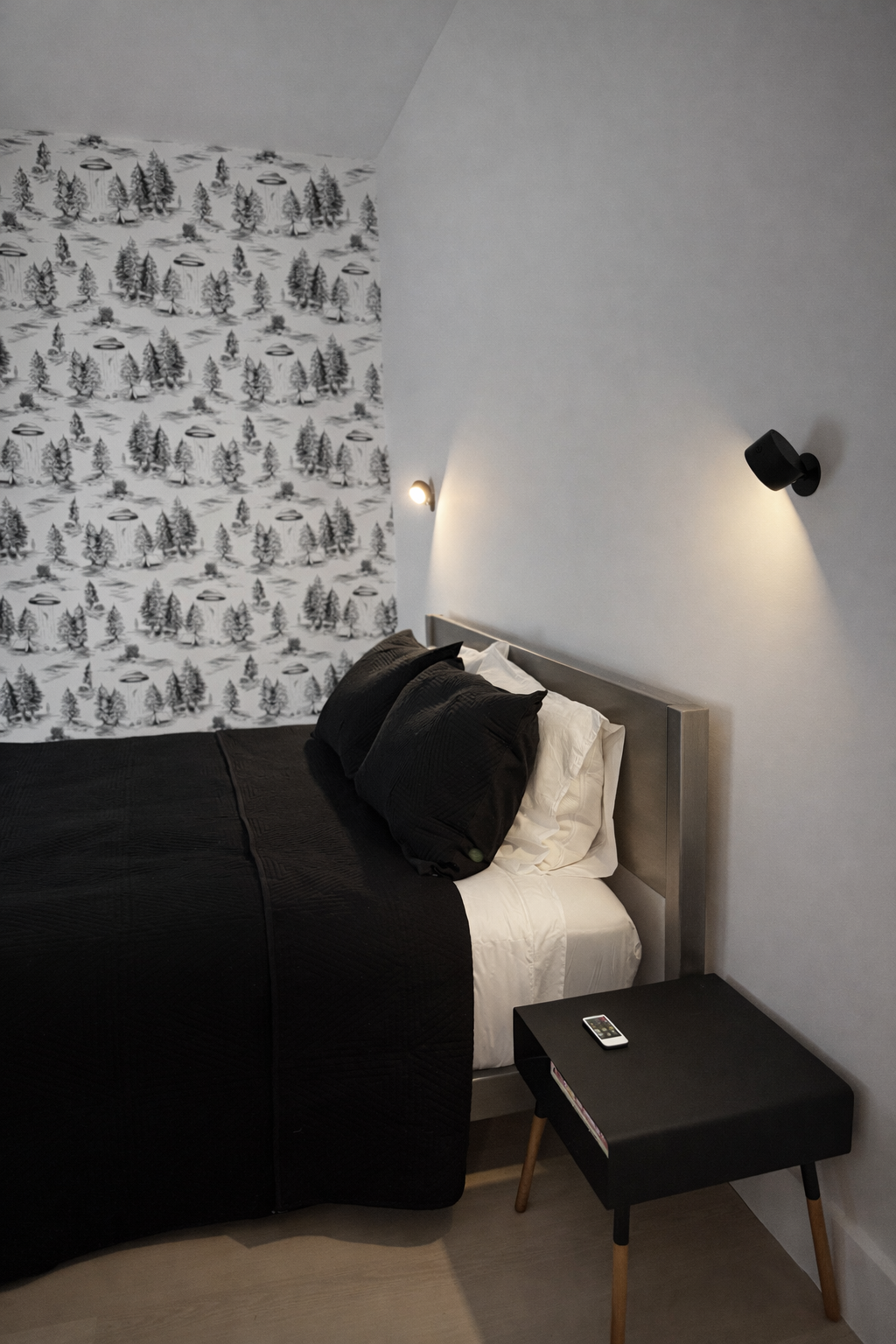 First Primary bedroom. Queen bed and storage for clothing.