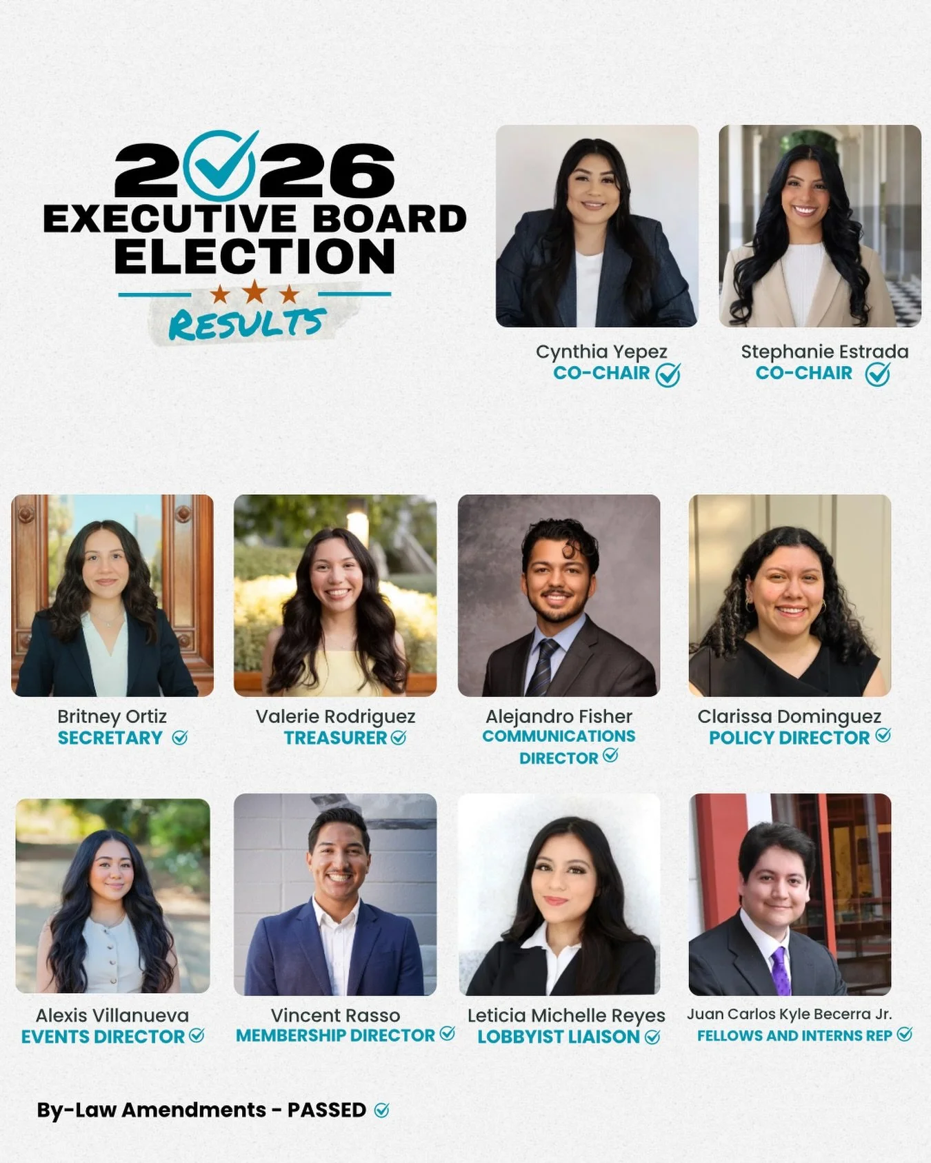 The results are in! 🎉 Huge congratulations to the newly elected 2026 CLCAF Executive Board! A big thank you to our members for voting and attending the election &ndash; your participation means the world to us. We can&rsquo;t wait to see you at our 