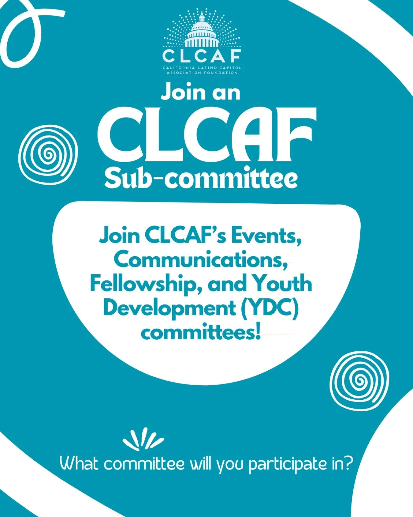 CLCAF runs on the energy and leadership of our community.

If you&rsquo;re interested in getting more involved, we&rsquo;re sharing a volunteer interest form for members who would like to support CLCAF through our subcommittees:
&bull; Events &amp; P