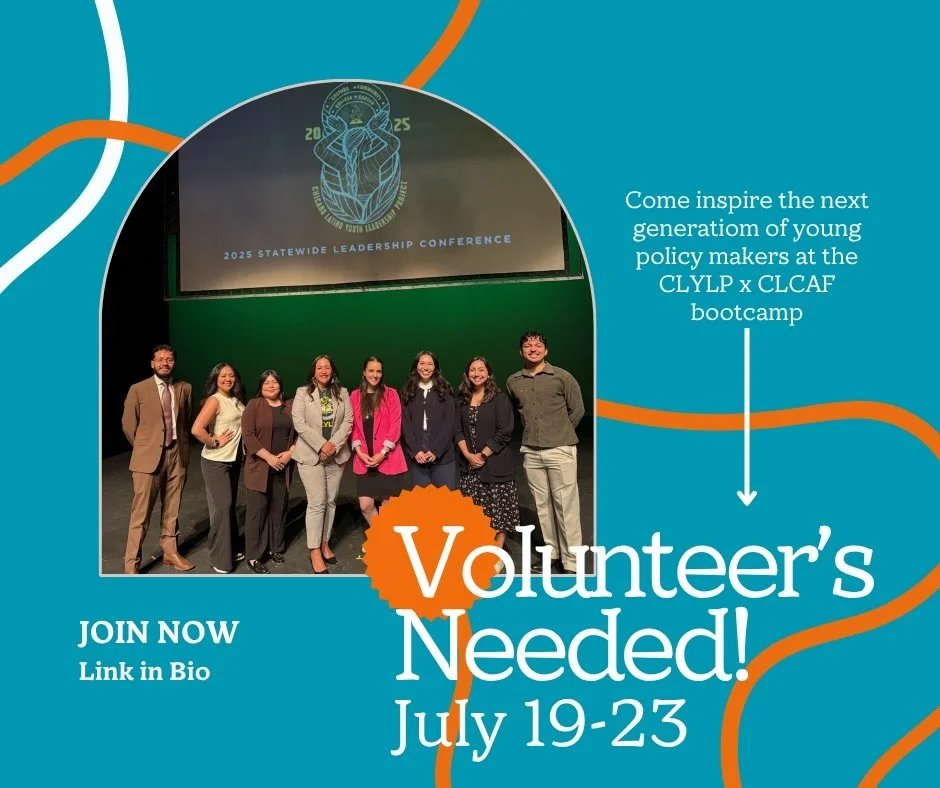 Seeking Volunteers: 2026 CLYLP Capitol Day‼️

DISCLAIMER: Volunteers only needed for July 22nd!

The CA Latino Youth Leadership Project is hosting their annual Capitol Day in Sacramento this July 19-23. If you work in the Capitol and are interested i