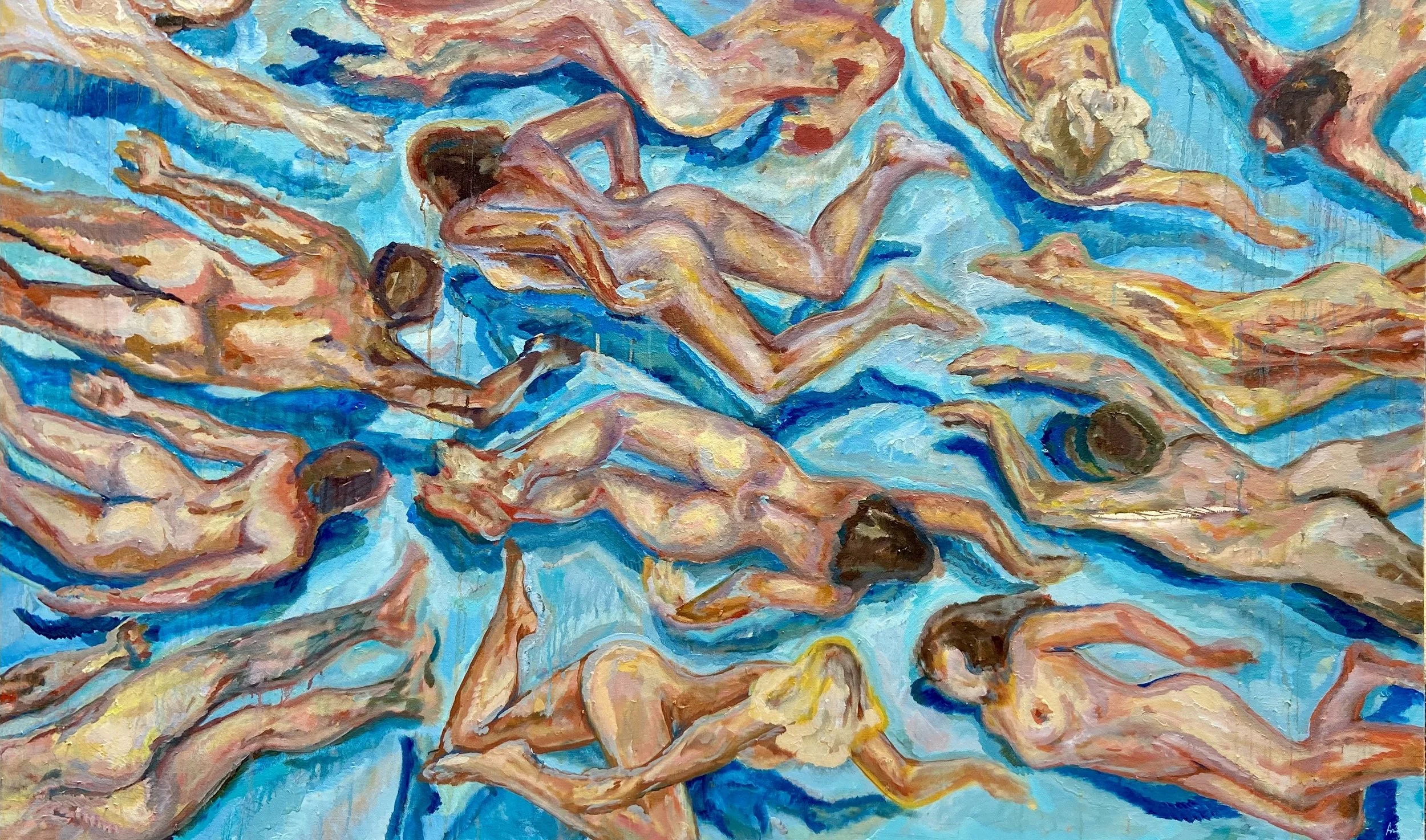 (SOLD) Traffic Jam - Oil on canvas - 24" x 48"