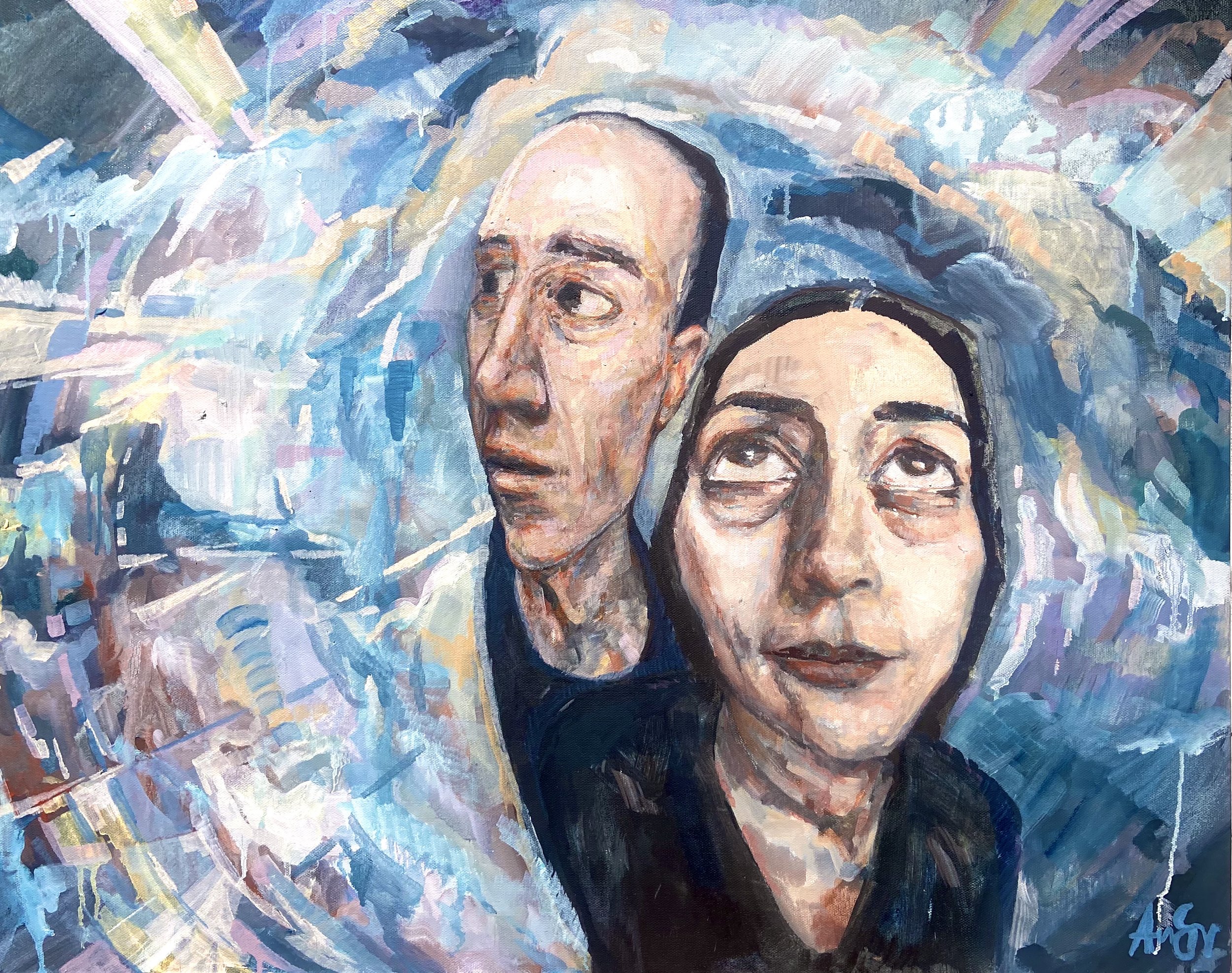 It Would Be a Shame to Go Inside at a Time Like This - Oil on canvas - 24" x 36"