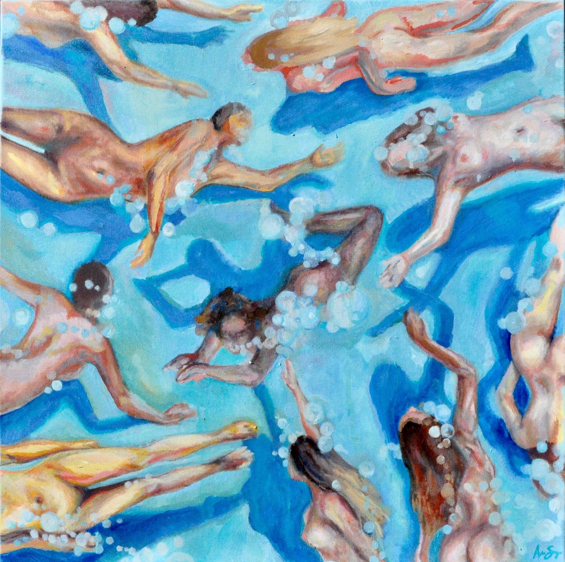 (SOLD) Traffic Jam II - Oil on canvas - 24" x 24"