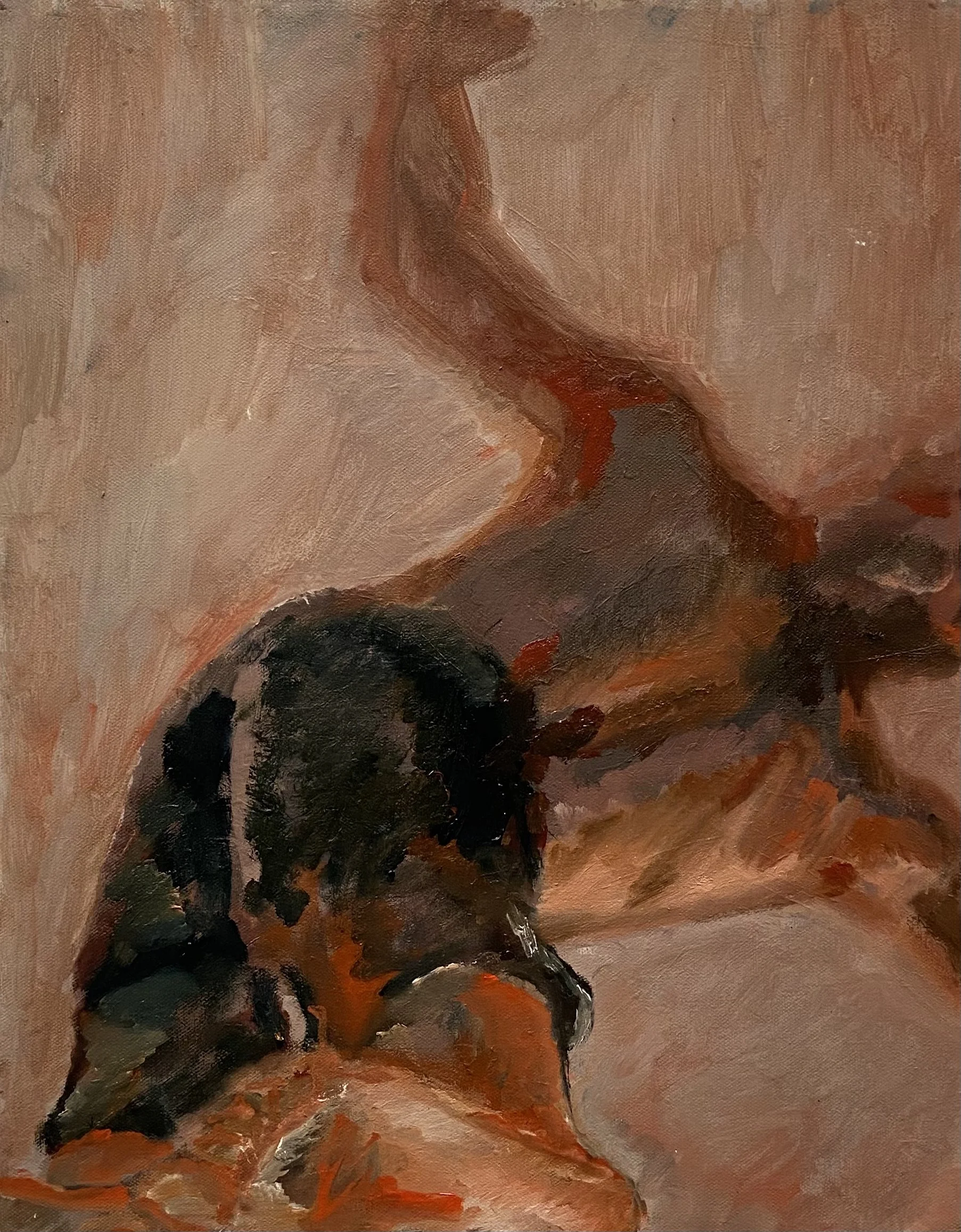 Figure in Red - Oil on canvas - 16" x 20" 