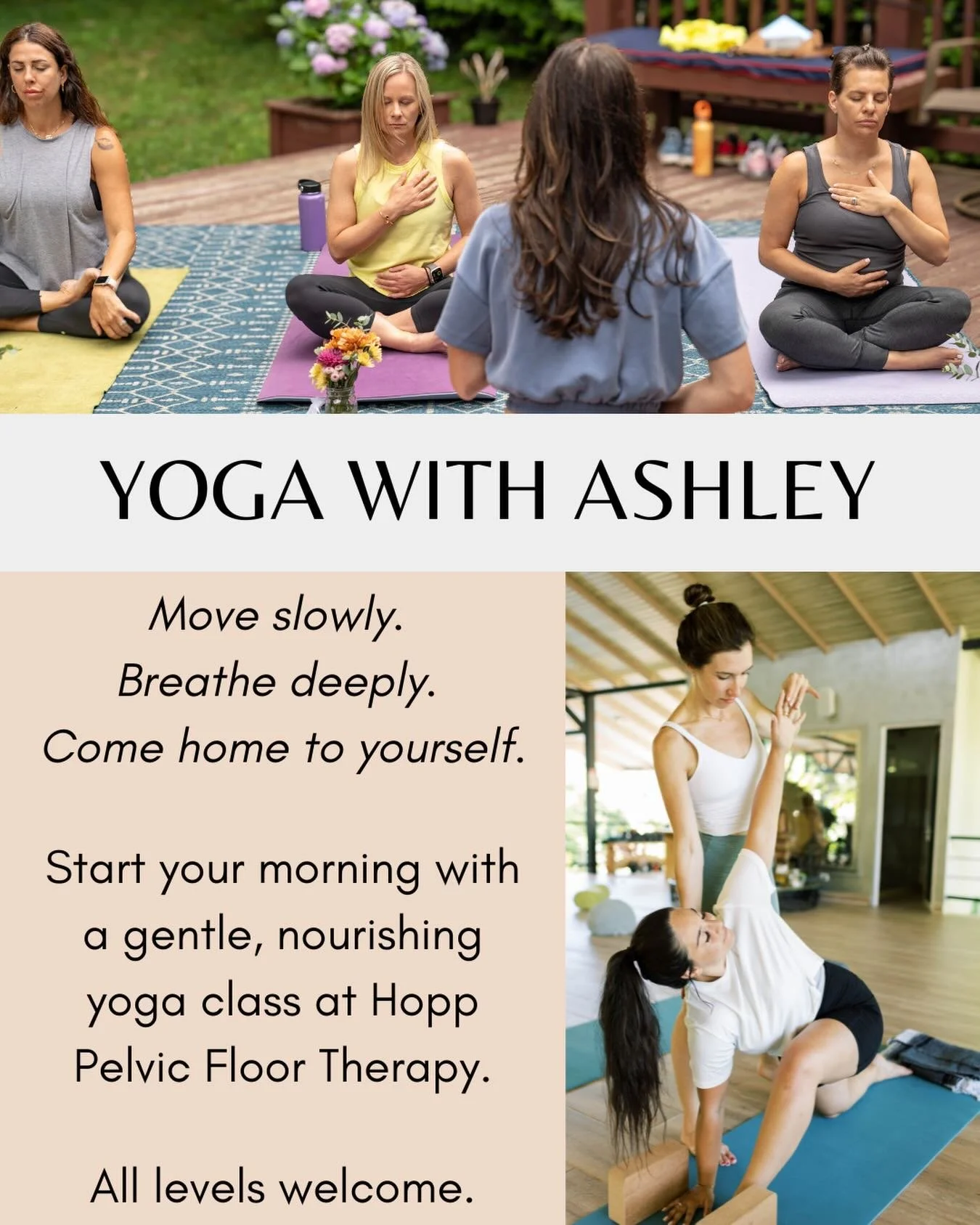 Semi-private yoga classes coming to Larchmont this spring.

Join me for a slow morning flow at the new Hopp Pelvic Floor Therapy studio.

Every Tuesday in April at 9:15 am.
8 spots available. 

Register at the link in bio!