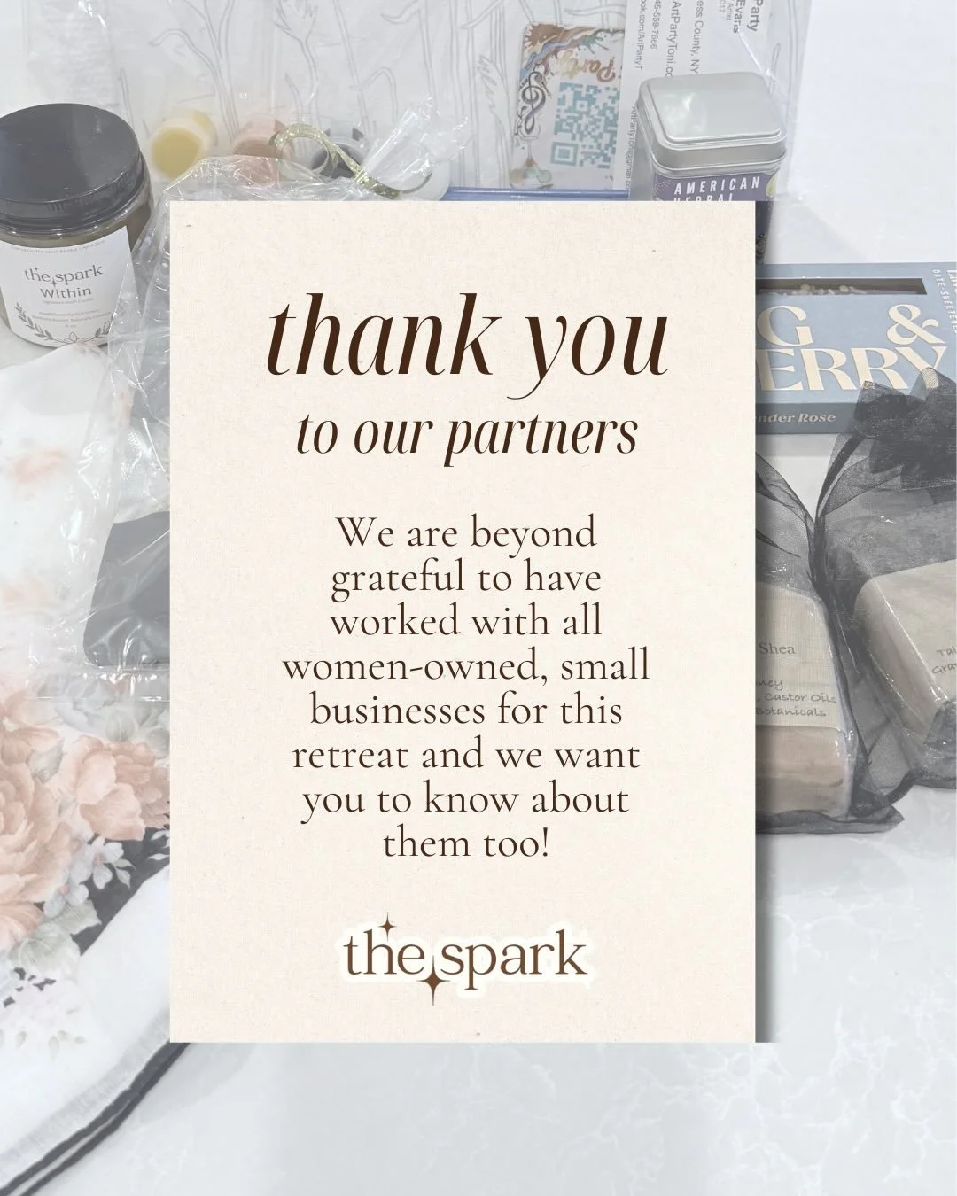 Behind every beautiful retreat is a community of women lifting each other up.

Meet the amazing small businesses who partnered with us to make The Spark unforgettable ✨✨✨

@solelythreaded 
@madeby_cjk 
@holistic_curatedkitchen 
@american.herbal.tea 
