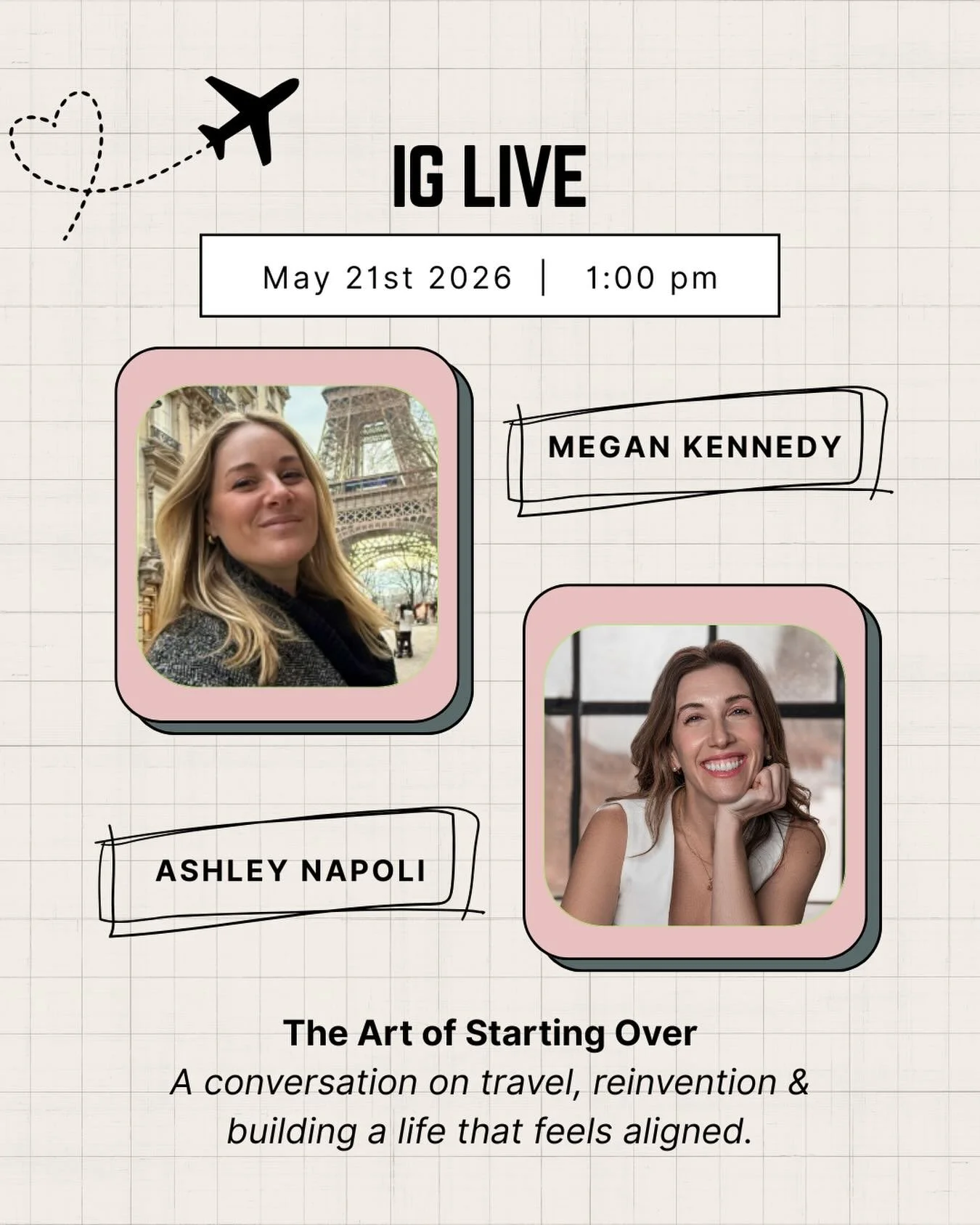 Join us LIVE for The Art of Starting Over: a conversation on travel, reinvention &amp; building a life that feels aligned.

We&rsquo;re talking about: ✨ Why so many women in their 40s start craving something more ✨ What &ldquo;starting over&rdquo; ac