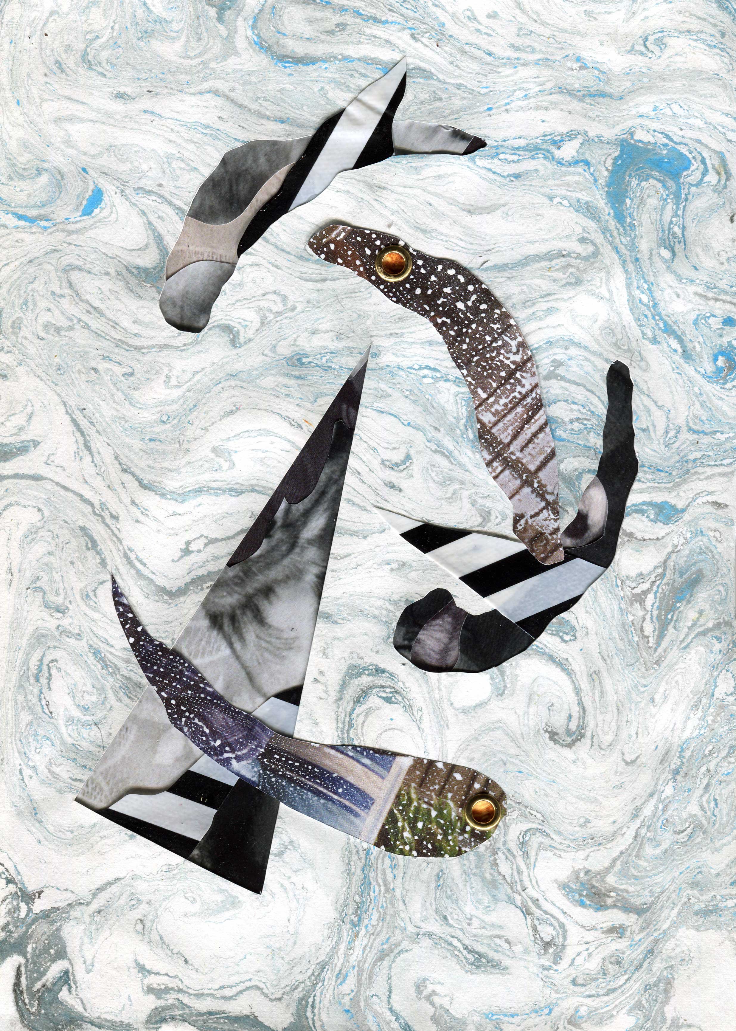 The Forgetting, 2024, I Remembers series, mixed media collage, 21 x 29 cm