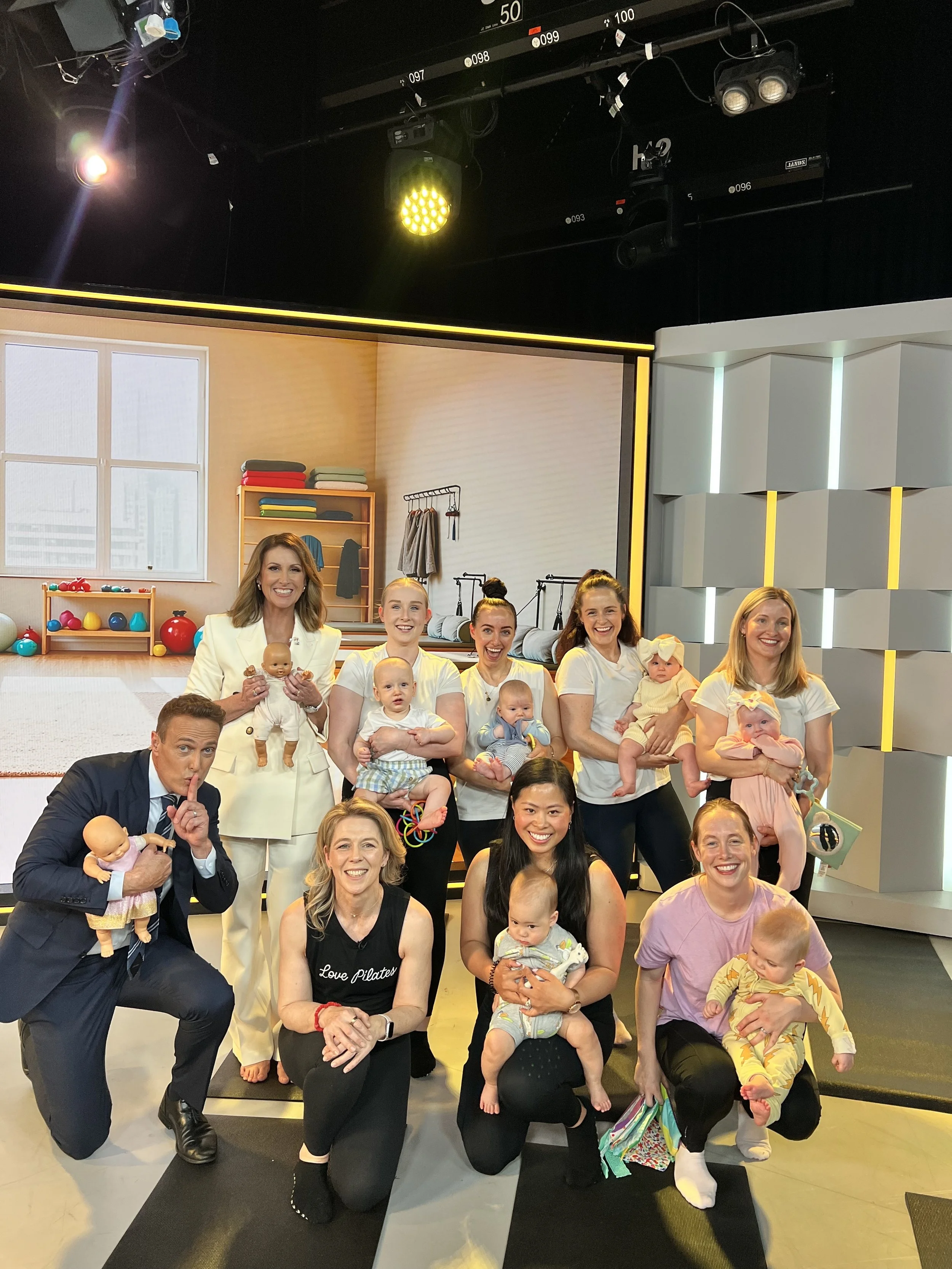 Our Mums and Bubs on Sunrise doing Pilates!