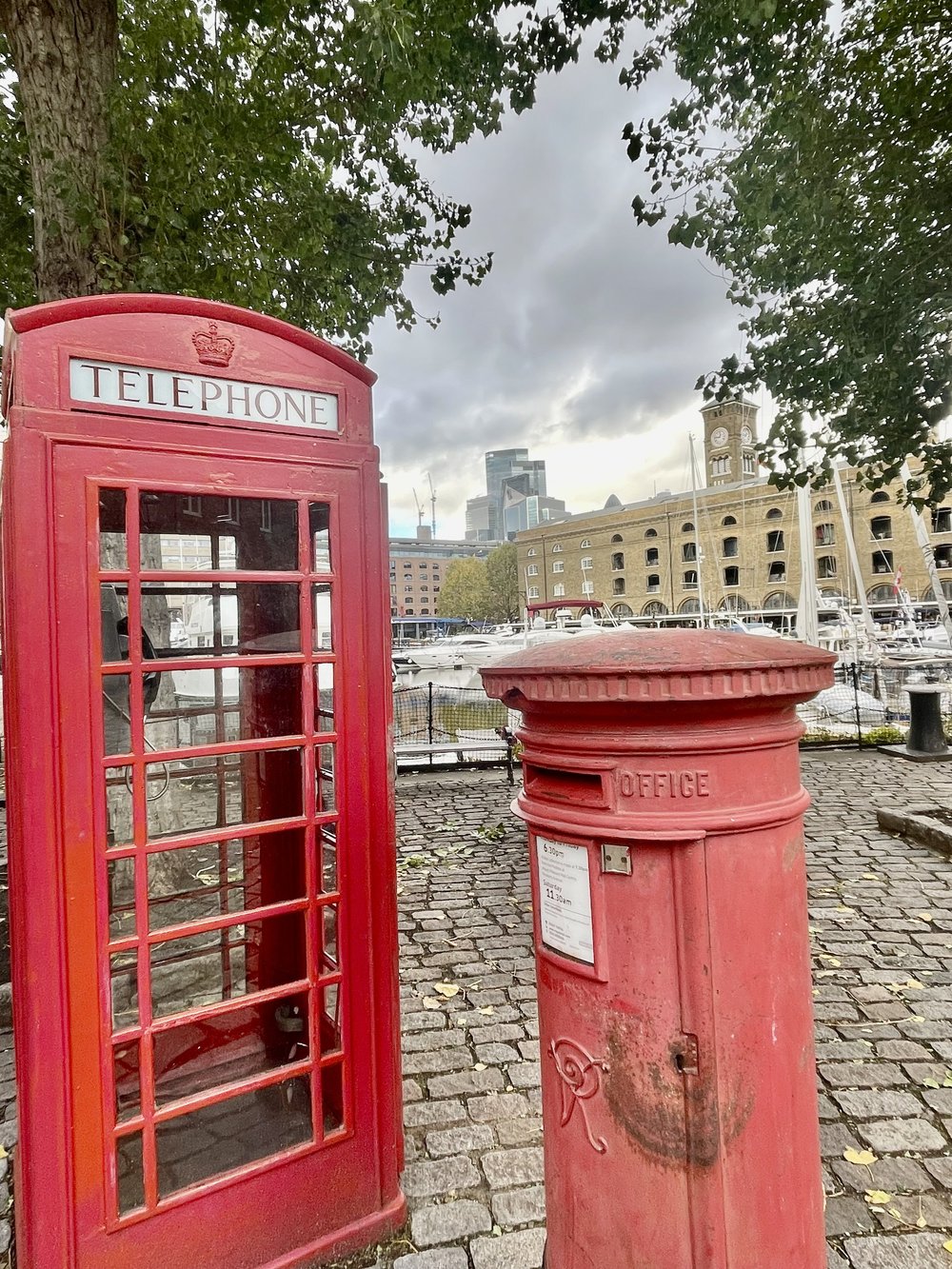 telephone booth and Victorian mail box 