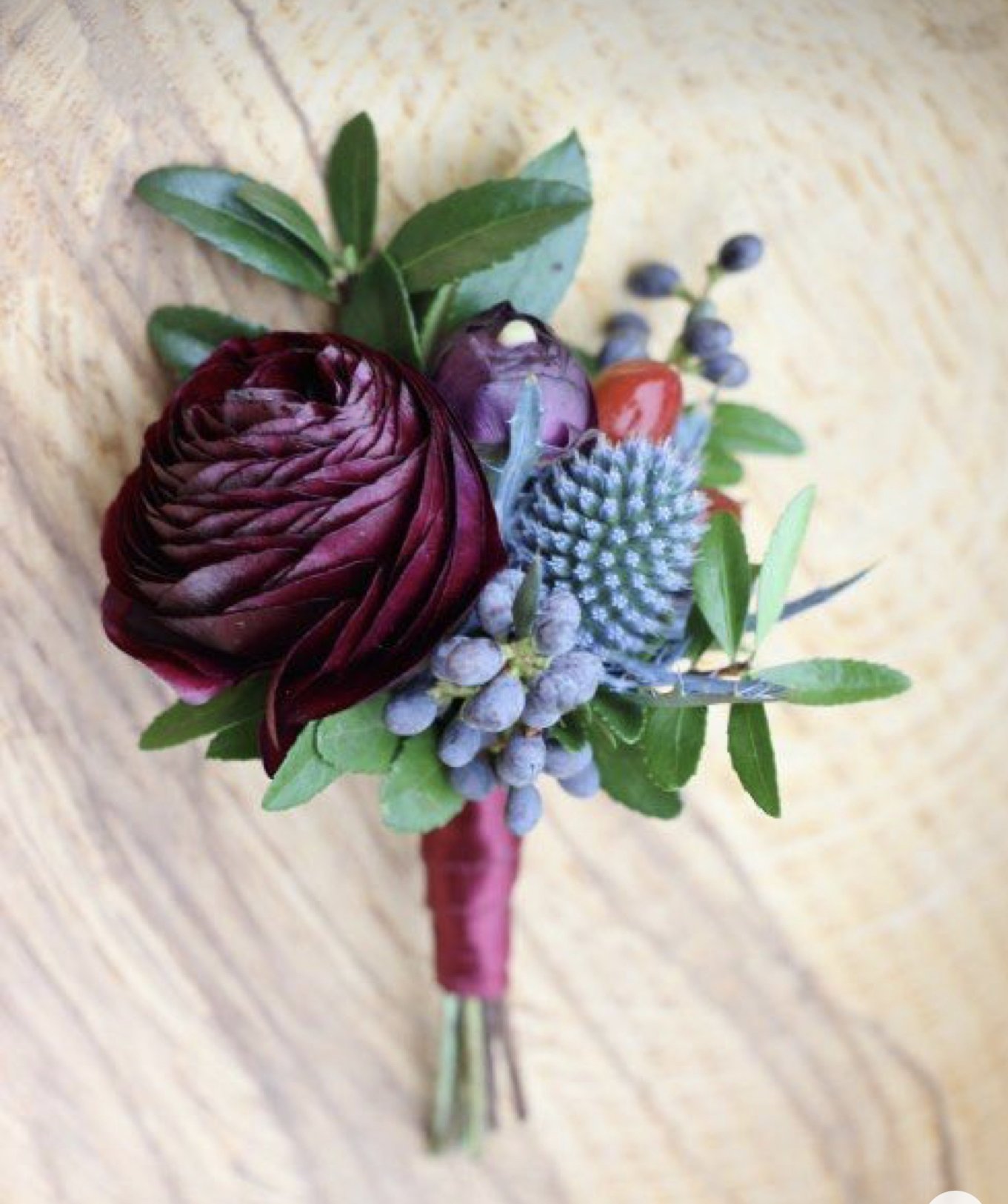 jewel tones boutonniere