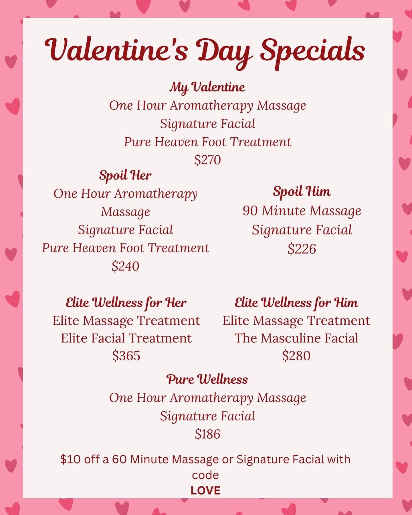 Get your Valentine the gift of a relaxing day at the spa! 🩷