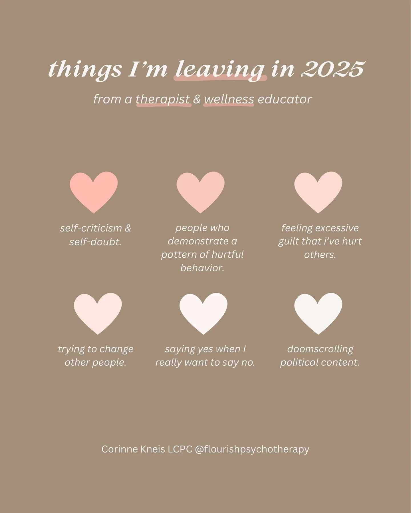 As 2025 comes to a close, I&rsquo;ve been reflecting on what I&rsquo;m ready to release and what I want to intentionally welcome into the new year. I will be letting go of&hellip;

❎ The self-criticism loop that keeps me stuck.
❎The pattern of saying