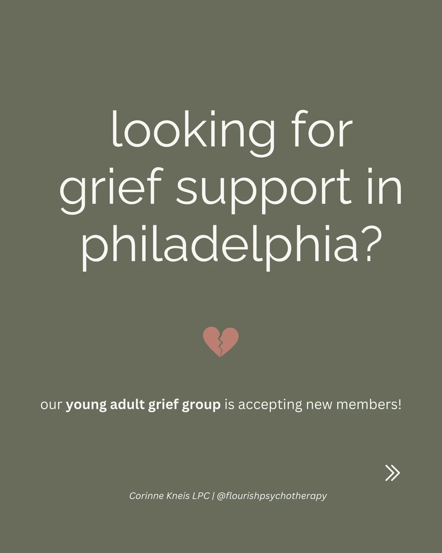 Young Adult Grief Support Group in Philadelphia: Starting March 24, 2026

Grieving in your 20s or 30s can feel profoundly isolating. You&rsquo;re navigating loss while your peers are building careers and relationships. It can be incredibly difficult 