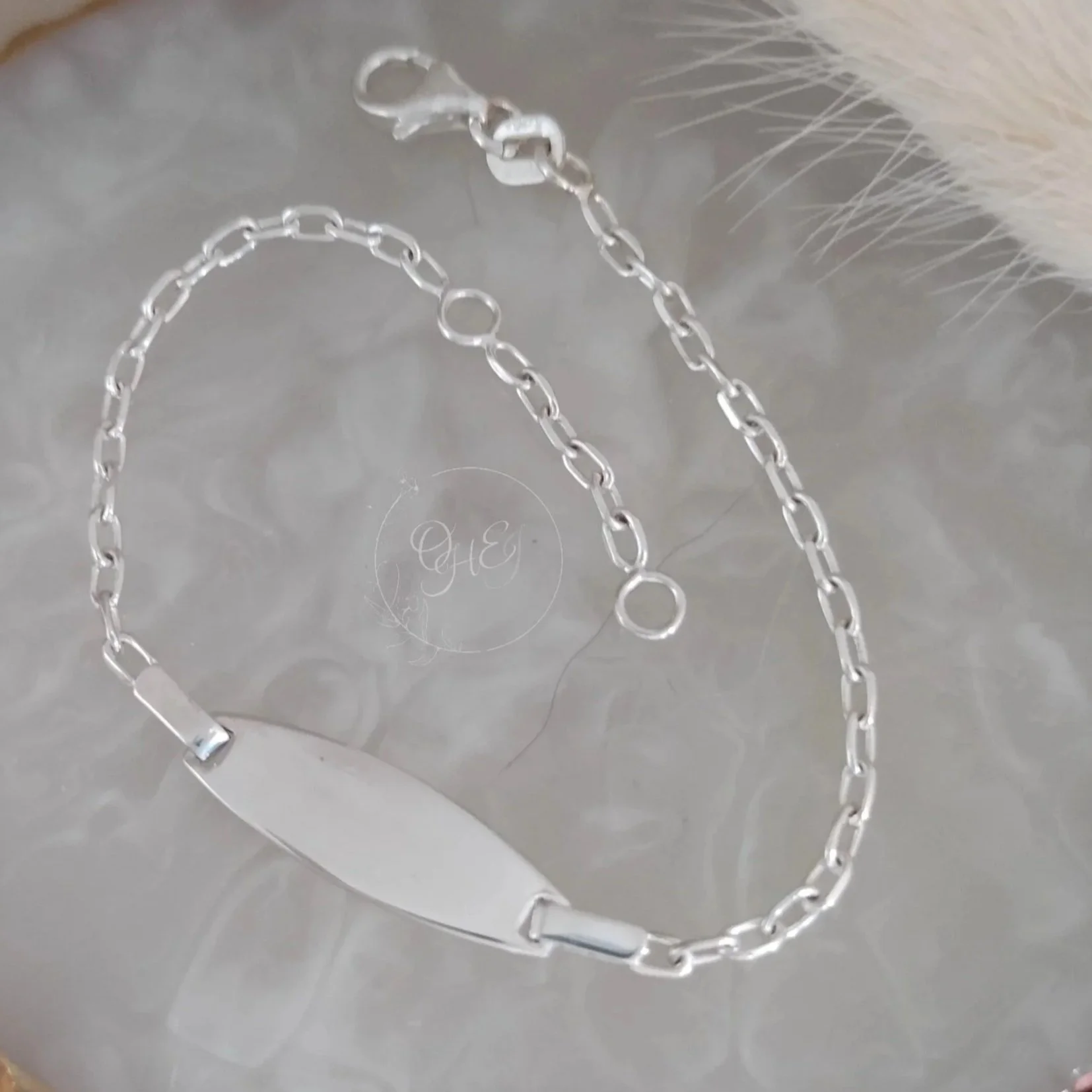 Baby name bracelet silver - gift newborn