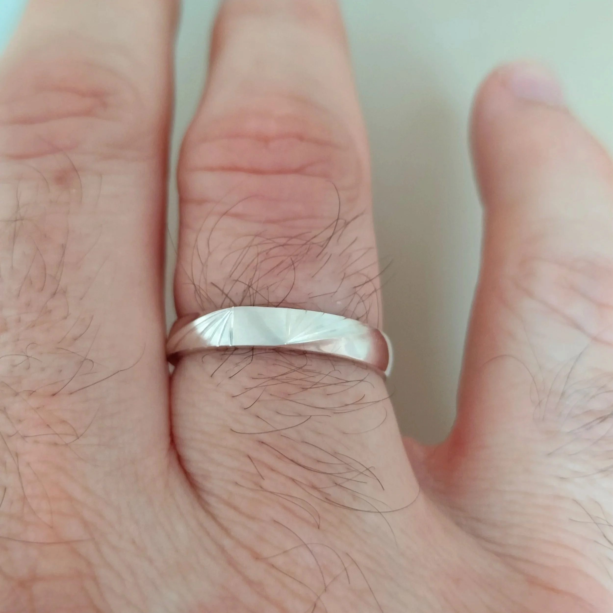 sterling silver men's ring handmade by OrfaHandEngraving
