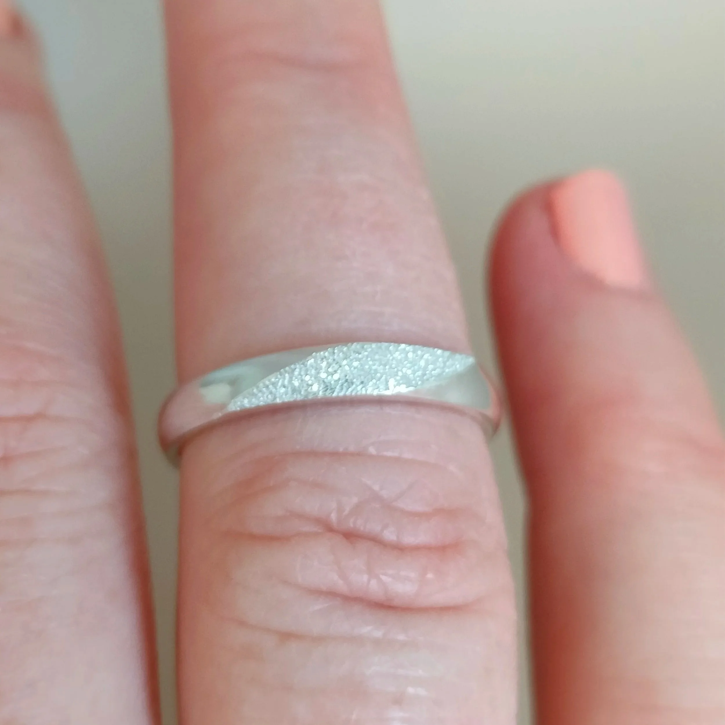 sterling silver women's ring handmade by OrfaHandEngraving