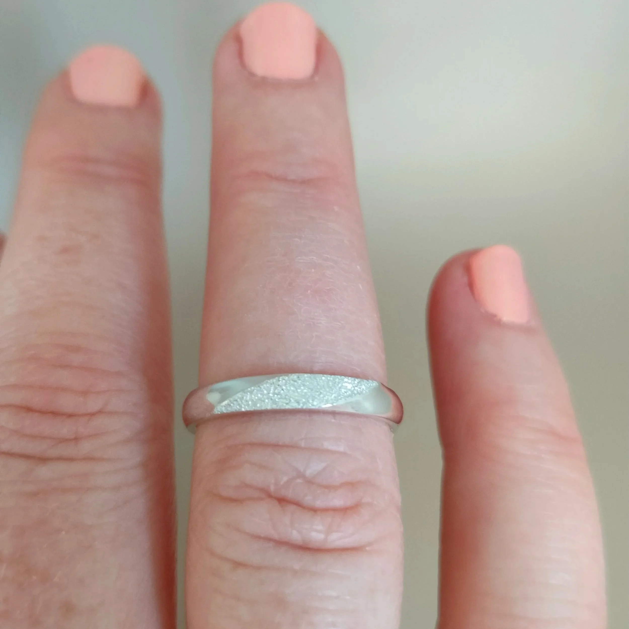 sterling silver women's ring handmade by OrfaHandEngraving