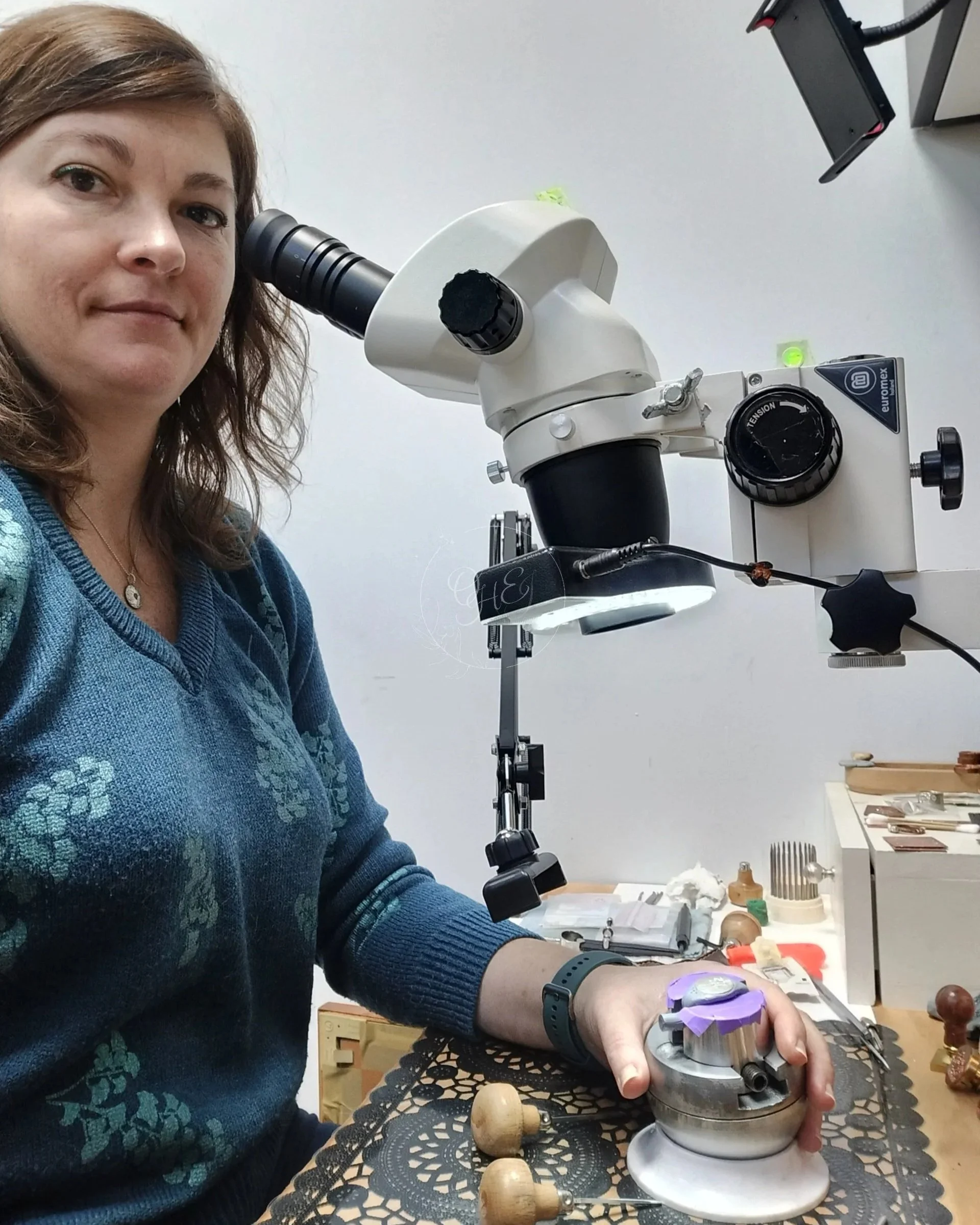 Me behind the microscope