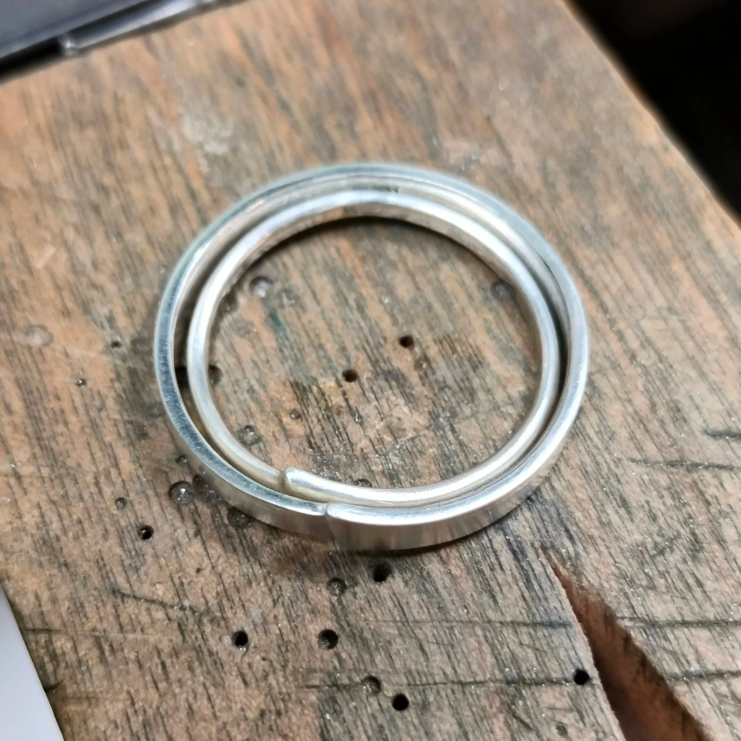 making of handmade silver rings