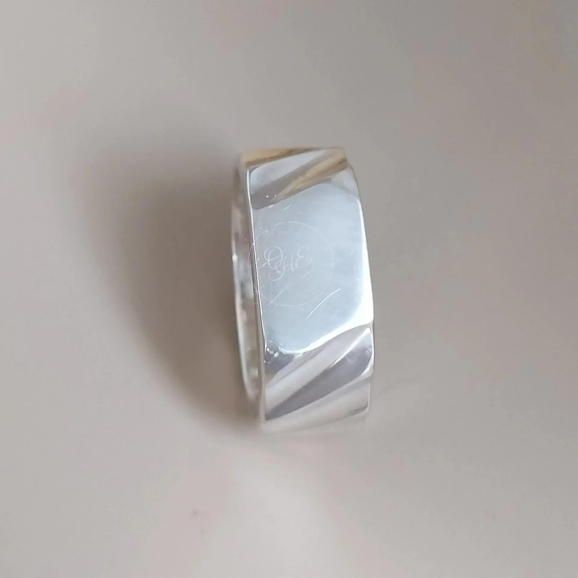 Blanc men's signet ring silver handmade by Orfa