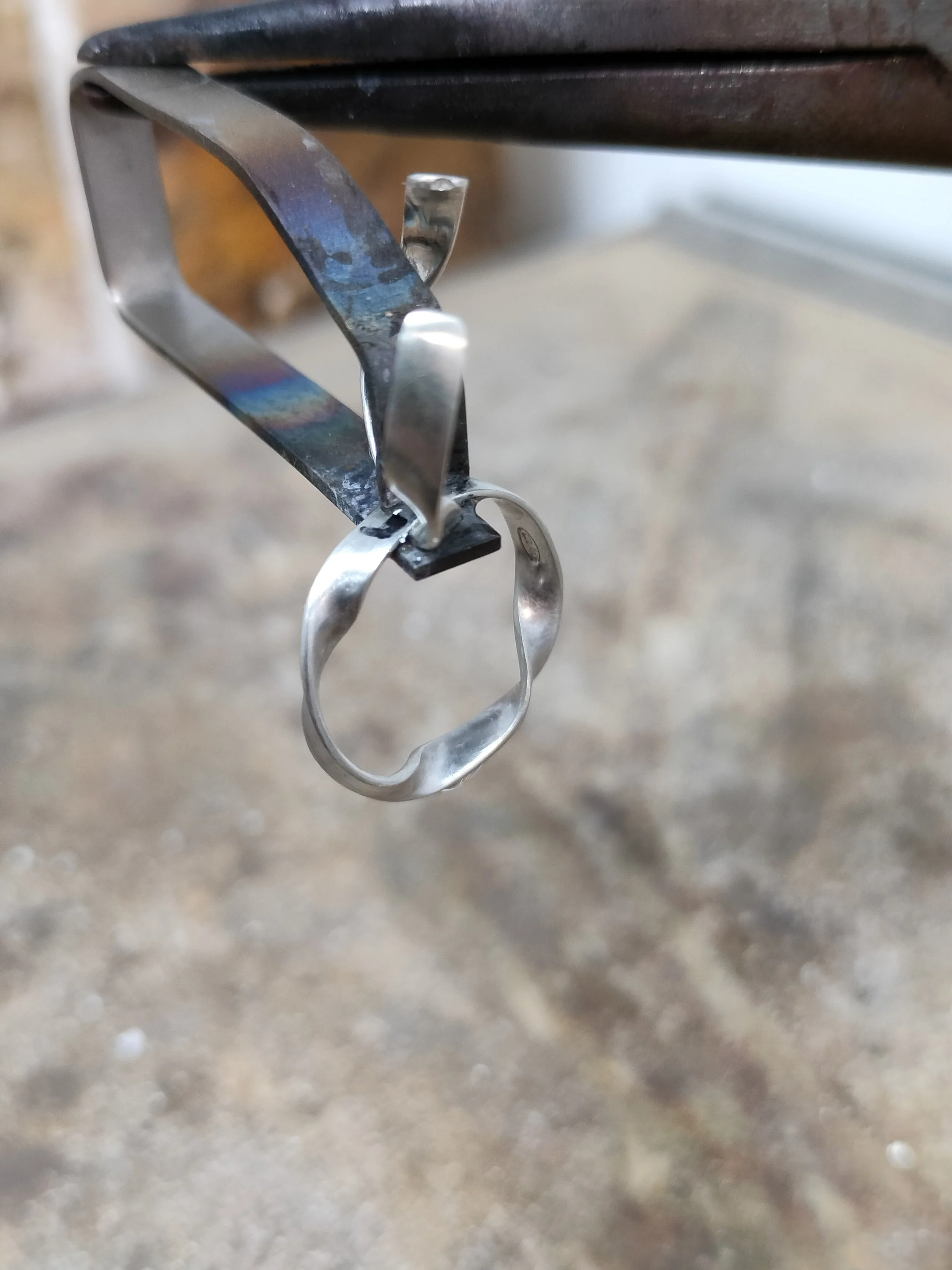 Silver double twist hoops *one of a kind*