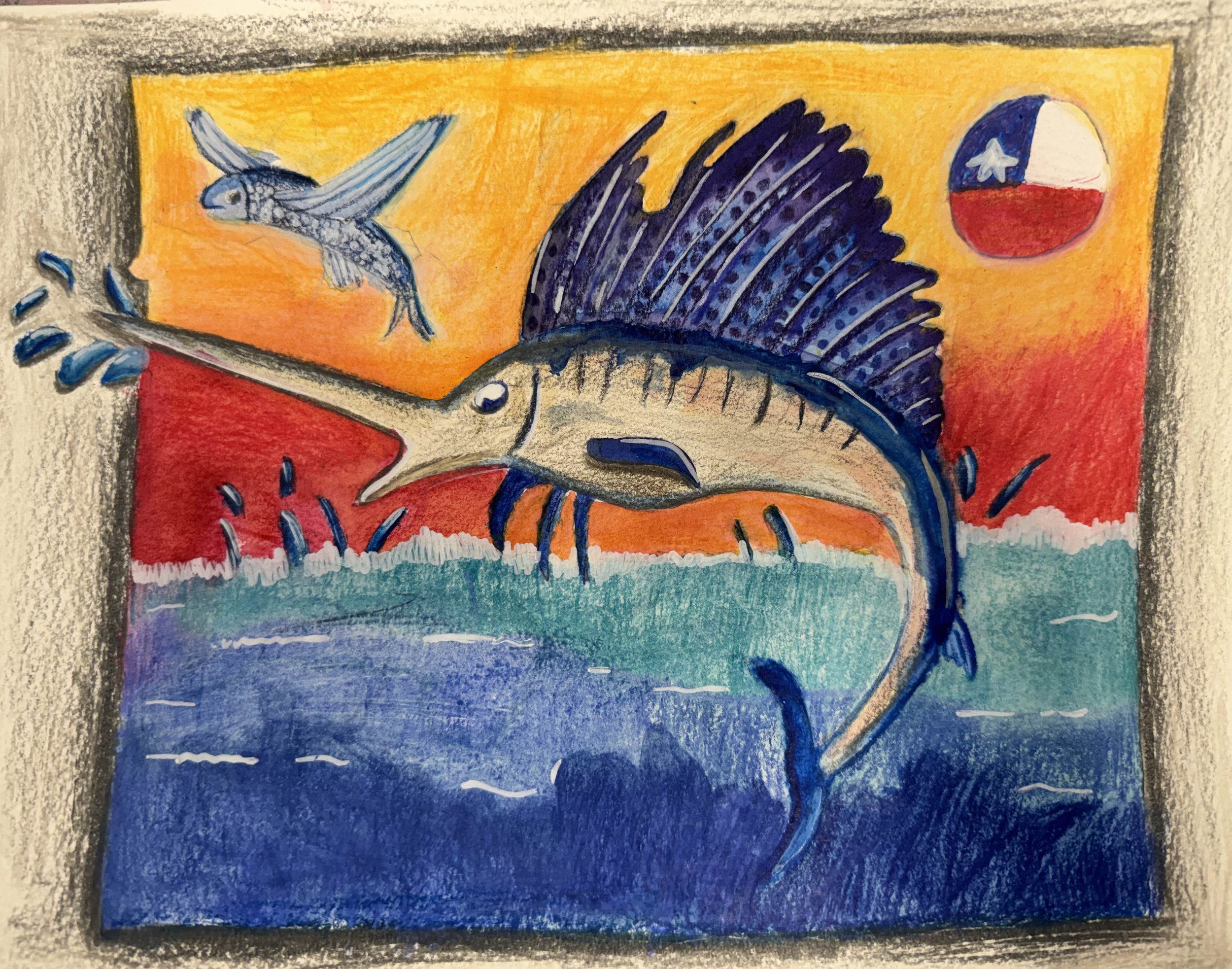 Shang Shang| Watercolor, Color pencil on paper | 4th Grade