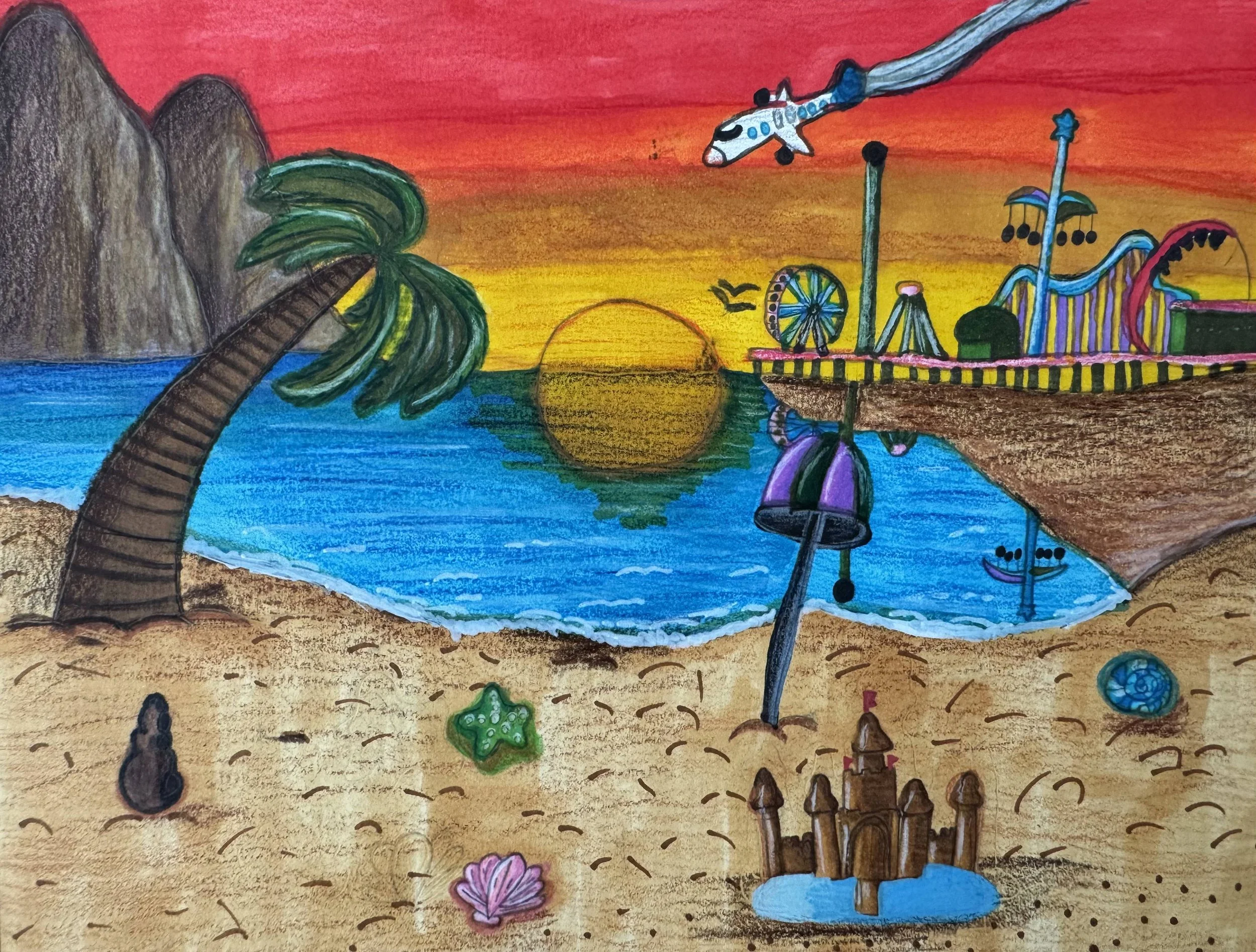 Carson| Marker, Color pencil on paper 1st Grade