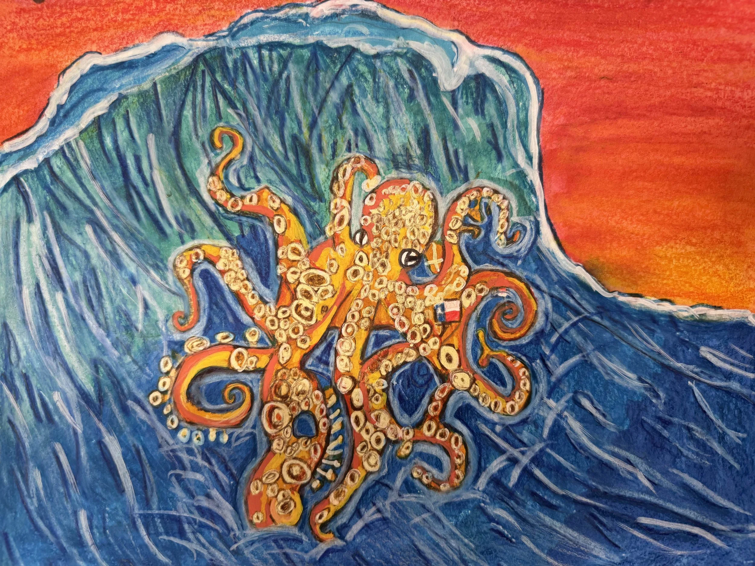 Jerry| Watercolor, Color pencil on paper | 3rd Grade