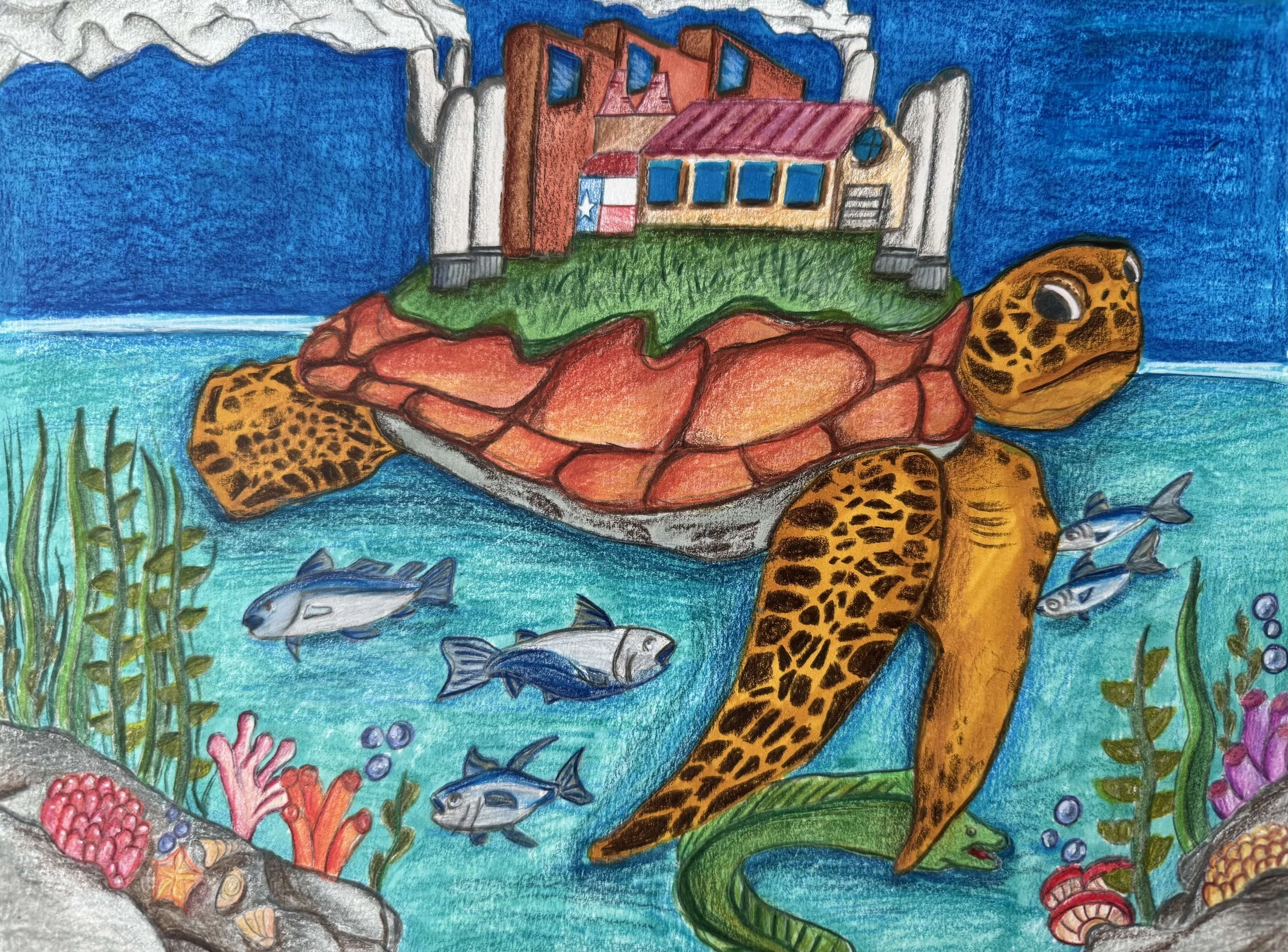 Eric | Watercolor, Color pencil on paper | 5th Grade
