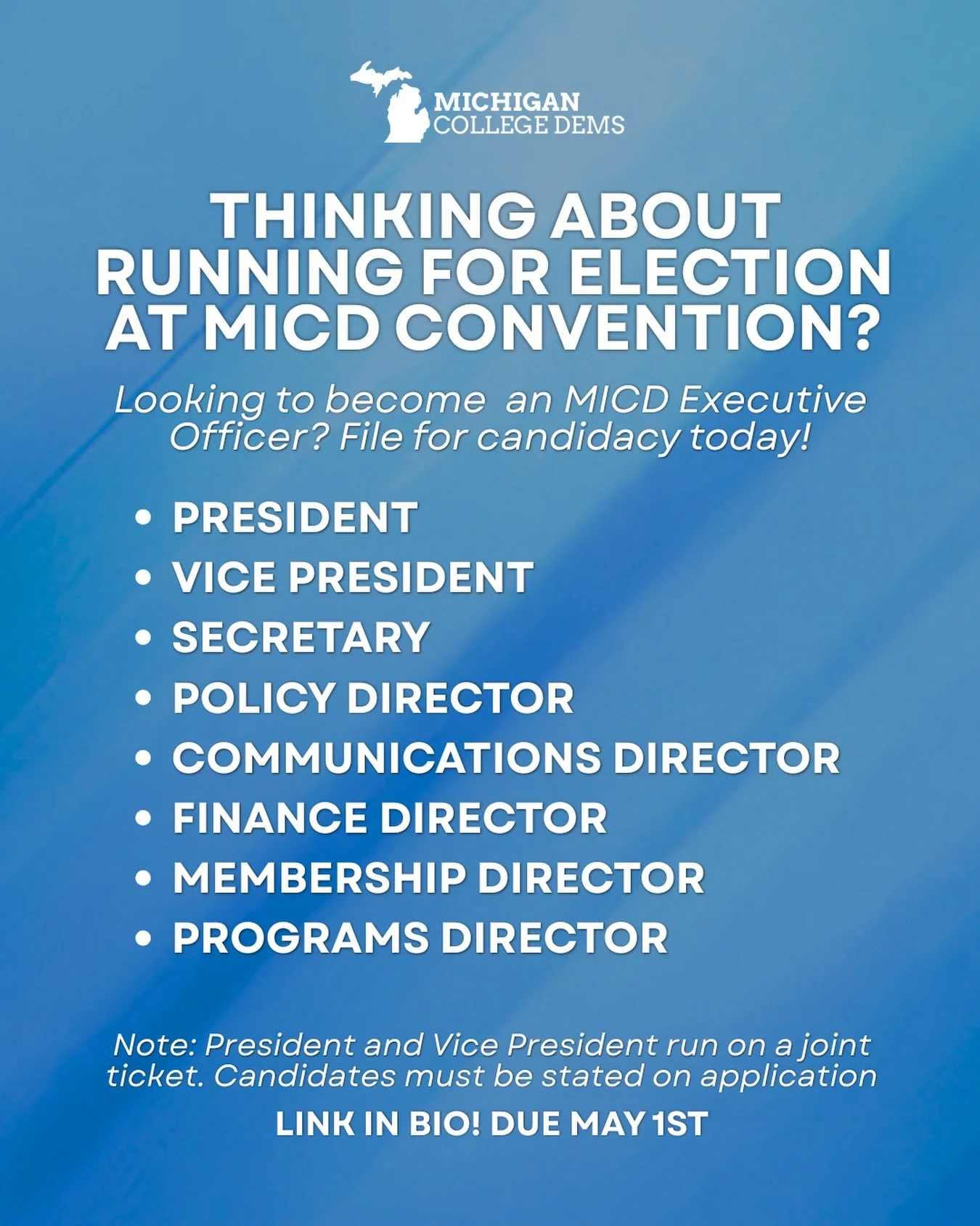 File for candidacy today! Link in bio🗳️