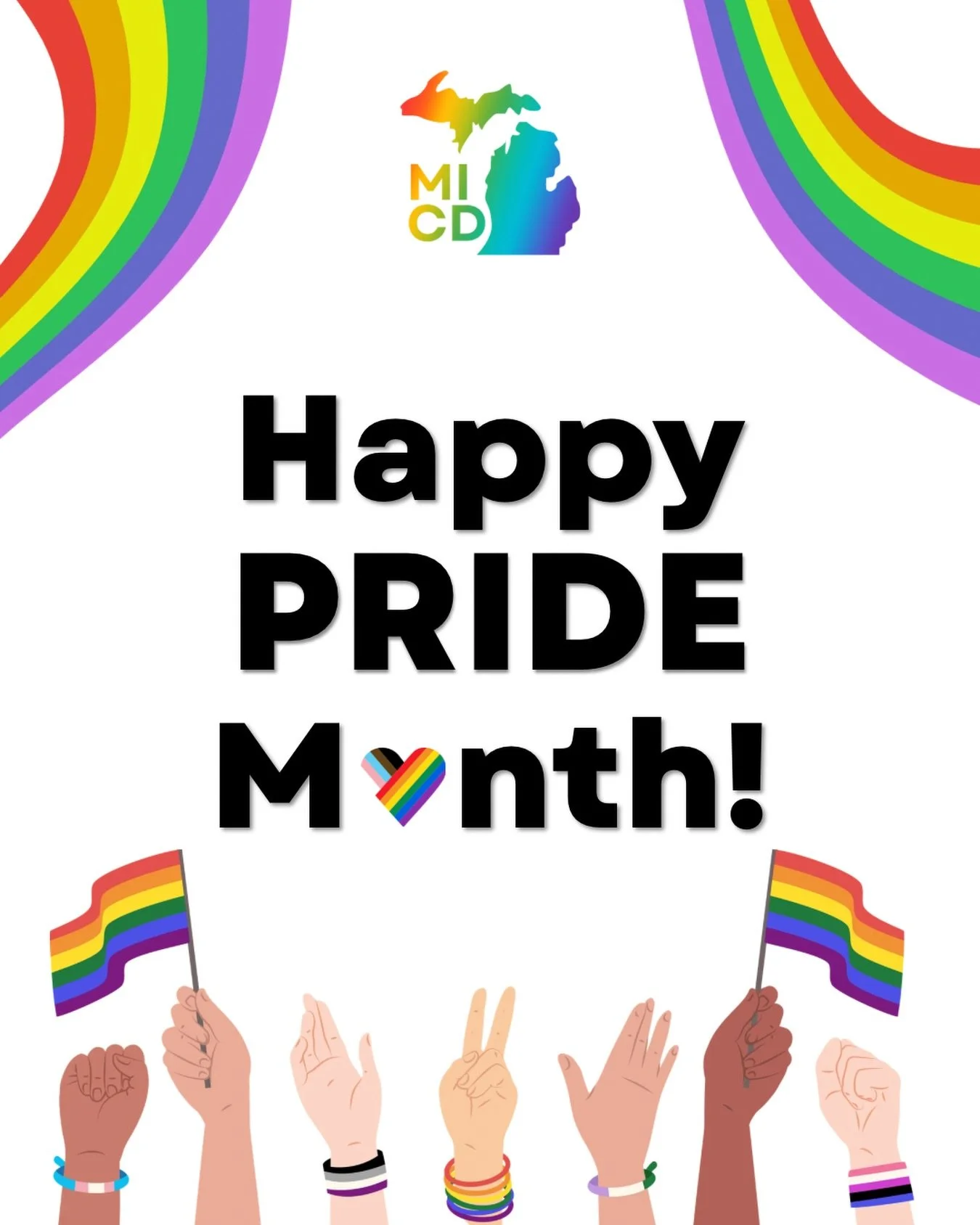 Happy Pride Month from your MICD family! We are proud of the work Michigan has done to protect LGBTQ+ residents, but this month serves as a reminder for how we can continue this fight 🏳️&zwj;🌈