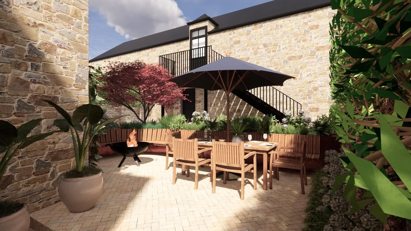 Attempting to expand the skillset, mucking about with #enscapeforsketchup #wipwednesday #gardenvisualisation #courtyardgarden #edinburghgardendesigner