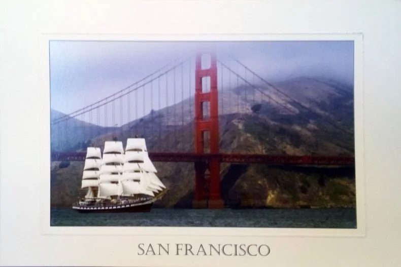 Actual Ship Sailing By Golden Gate