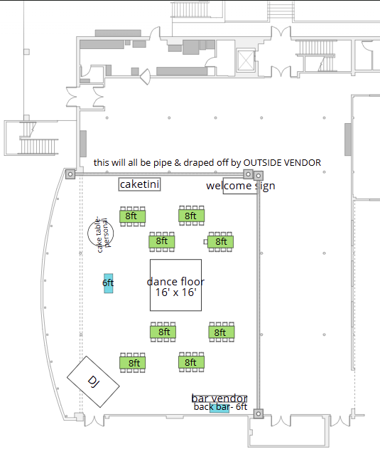 Floor Plan for 60 guest wedding