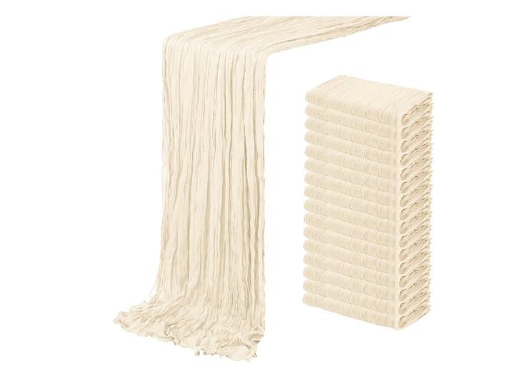 Ivory table runner linen for event décor at The Grand View Mansfield