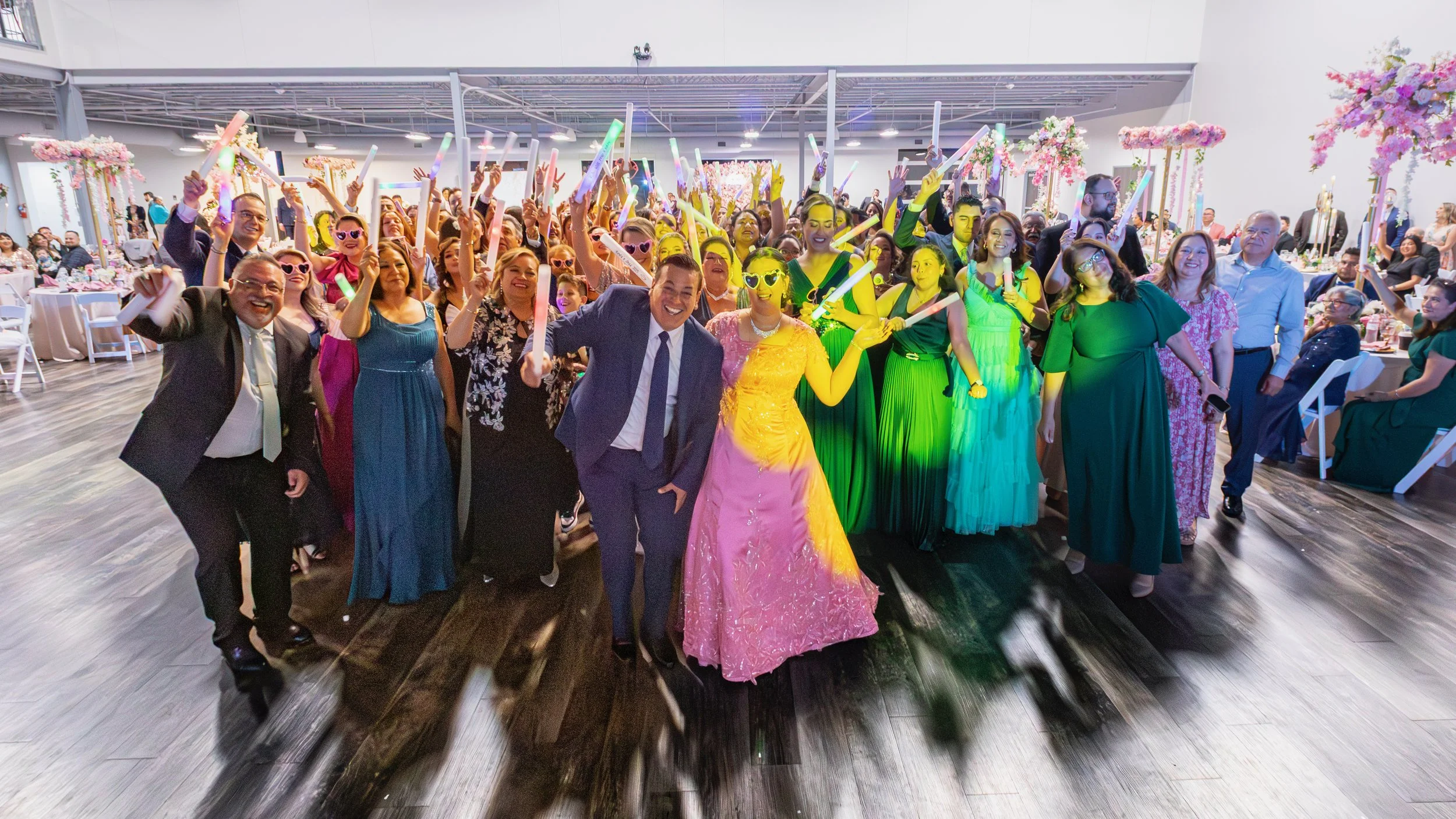 Guests celebrating on dance floor at The Grand View Mansfield event venue