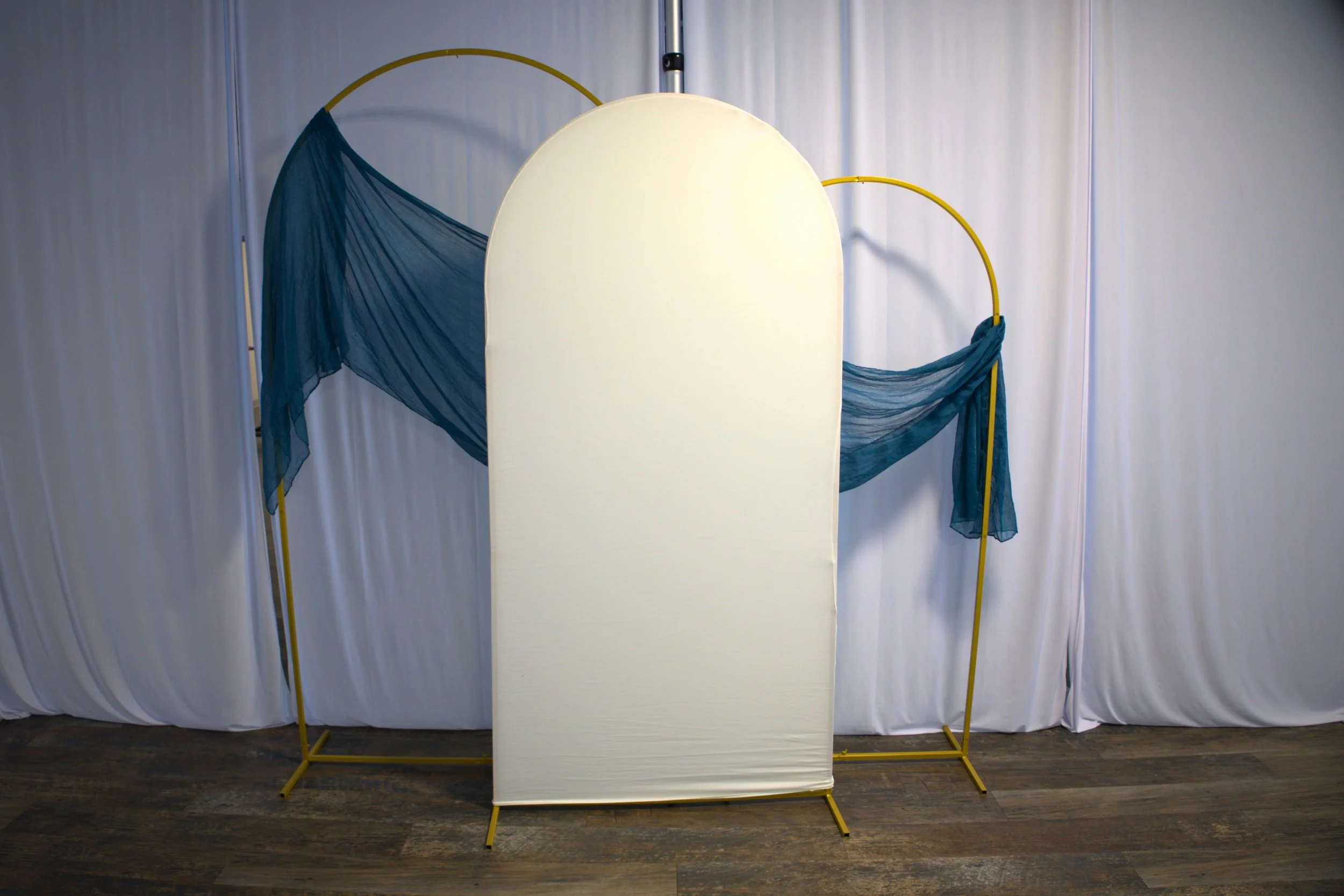 Gold arch backdrop add-on for elegant event décor and photo opportunities