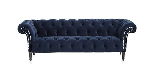 Blue velvet couch used as lounge furniture for events at The Grand View Mansfield