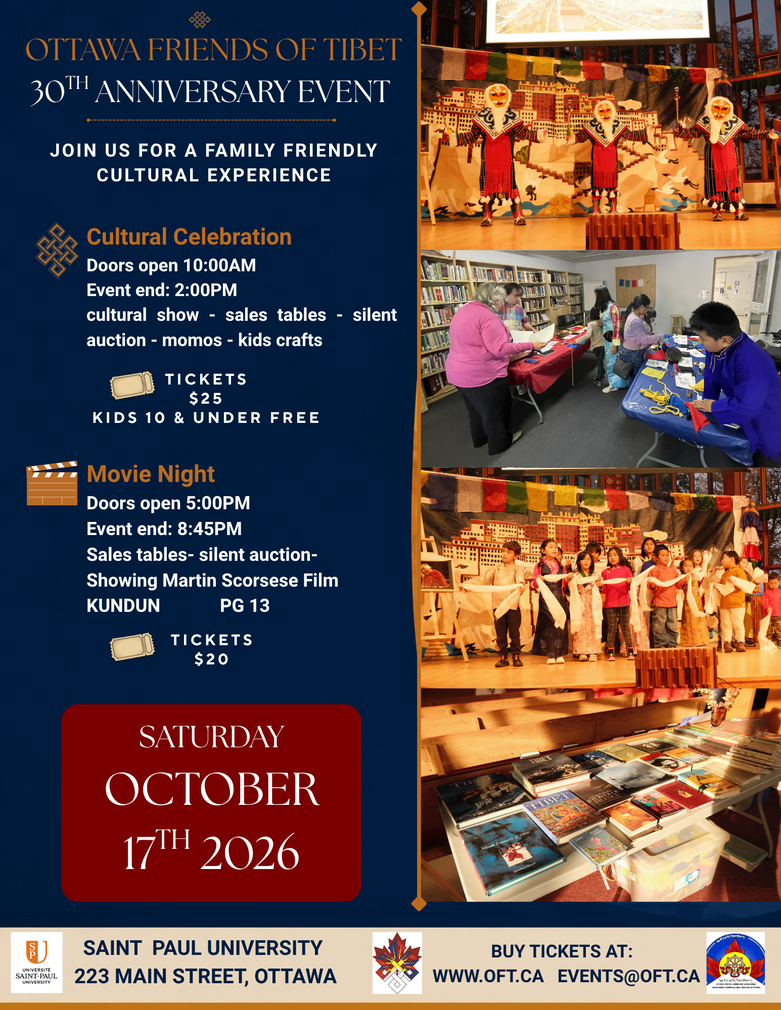 Ottawa Friends of Tibet — 30th Anniversary Event