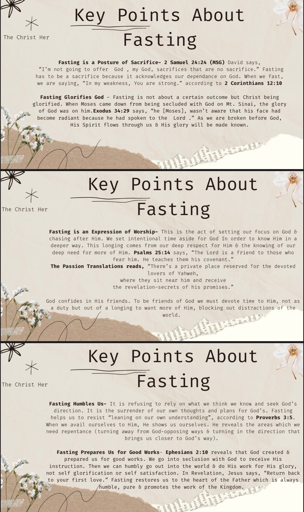 Key Points About Fasting 1-3