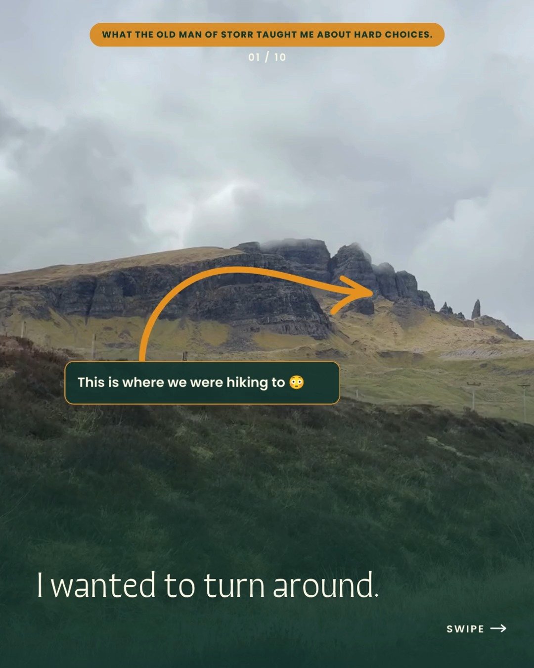 I almost turned around halfway up this mountain in Scotland. 🏴󠁧󠁢󠁳󠁣󠁴󠁿

Legs burning, barely breathing, staring at a fork in the trail thinking "I don't think I can make it."

I took the fork anyway. And the view at the top was the one