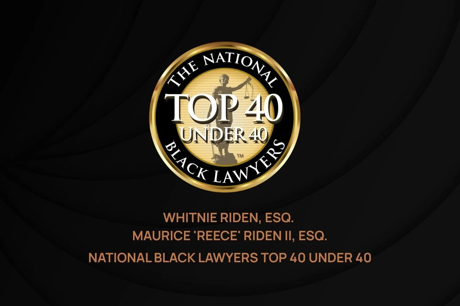 Whitnie Riden and Maurice Reece Riden II selected National Black Lawyers Top 40 Under 40 Georgia attorneys