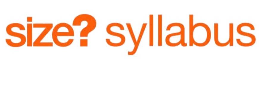 Logo with 'size?' in bold orange lowercase text followed by the word 'syllabus' in a lighter orange sans-serif font, set on a white background.