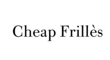 Black serif text logo spelling 'Cheap Frillès' in title case with an accent on the final 'e'. Set against a plain white background, the design is minimal and elegant.