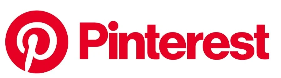 Pinterest logo featuring a red stylised 'P' inside a circular icon, followed by the word 'Pinterest' in bold red sans-serif typeface. Displayed on a white background.