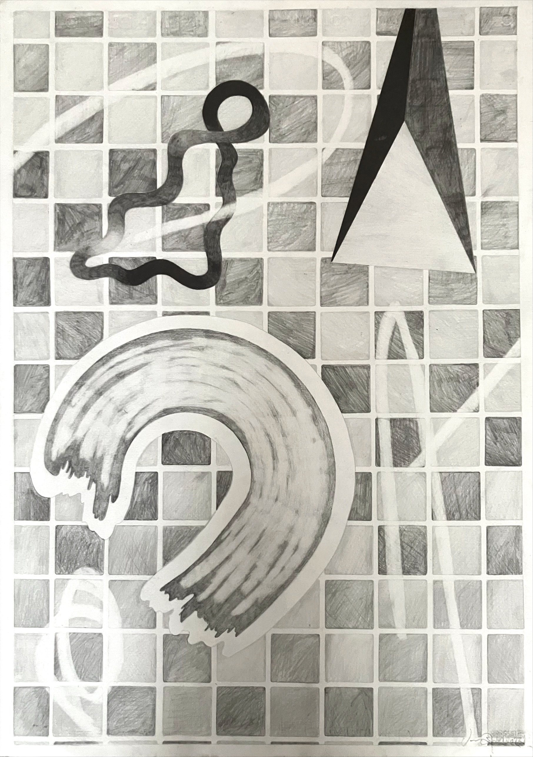 To Do List 2023, Graphite on Fabriano watercolour paper, 560x760mm